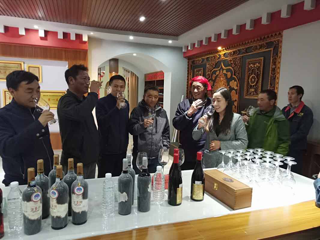 學(xué)習(xí)考察組在昌都市芒康縣納西鄉(xiāng)達美擁葡萄酒廠展覽館參觀學(xué)習(xí)。.jpg